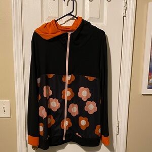 MISSLOOK Black and Orange  Lightweight Hoodie